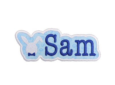 Easter Bunny Head Personalized name patch with custom name of your choice and Easter bunny head - image1